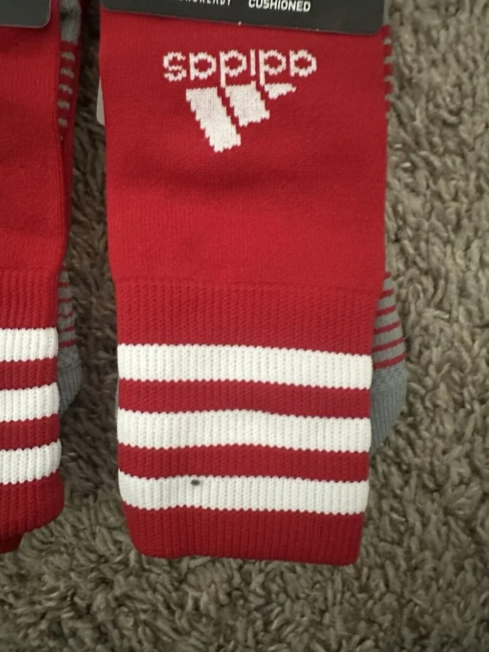 Adidas Copa Zone Cushion Red Athletic Soccer Socks Size Small Pack Of 2